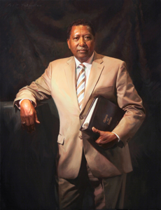 JUDGE JAMES S. WARE, UNITED STATES DISTRICT COURT, CALIFORNIA - thumbnail of oil portrait by artist Scott Wallace Johnston